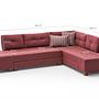 Manama Corner Sofa Bed Right - Claret Red 7