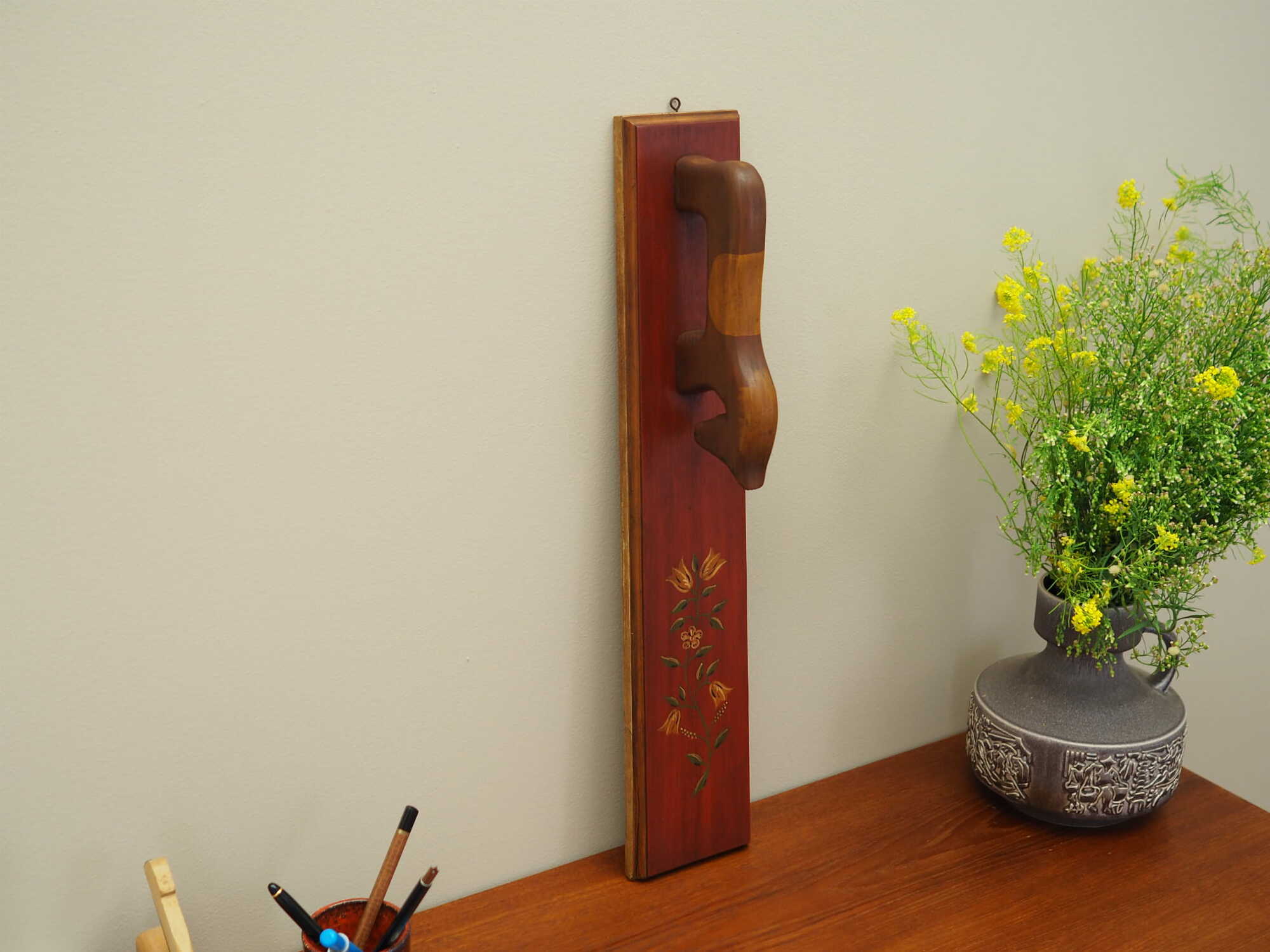 Vintage Wandschmuck Holz Braun 1970er Jahre 3