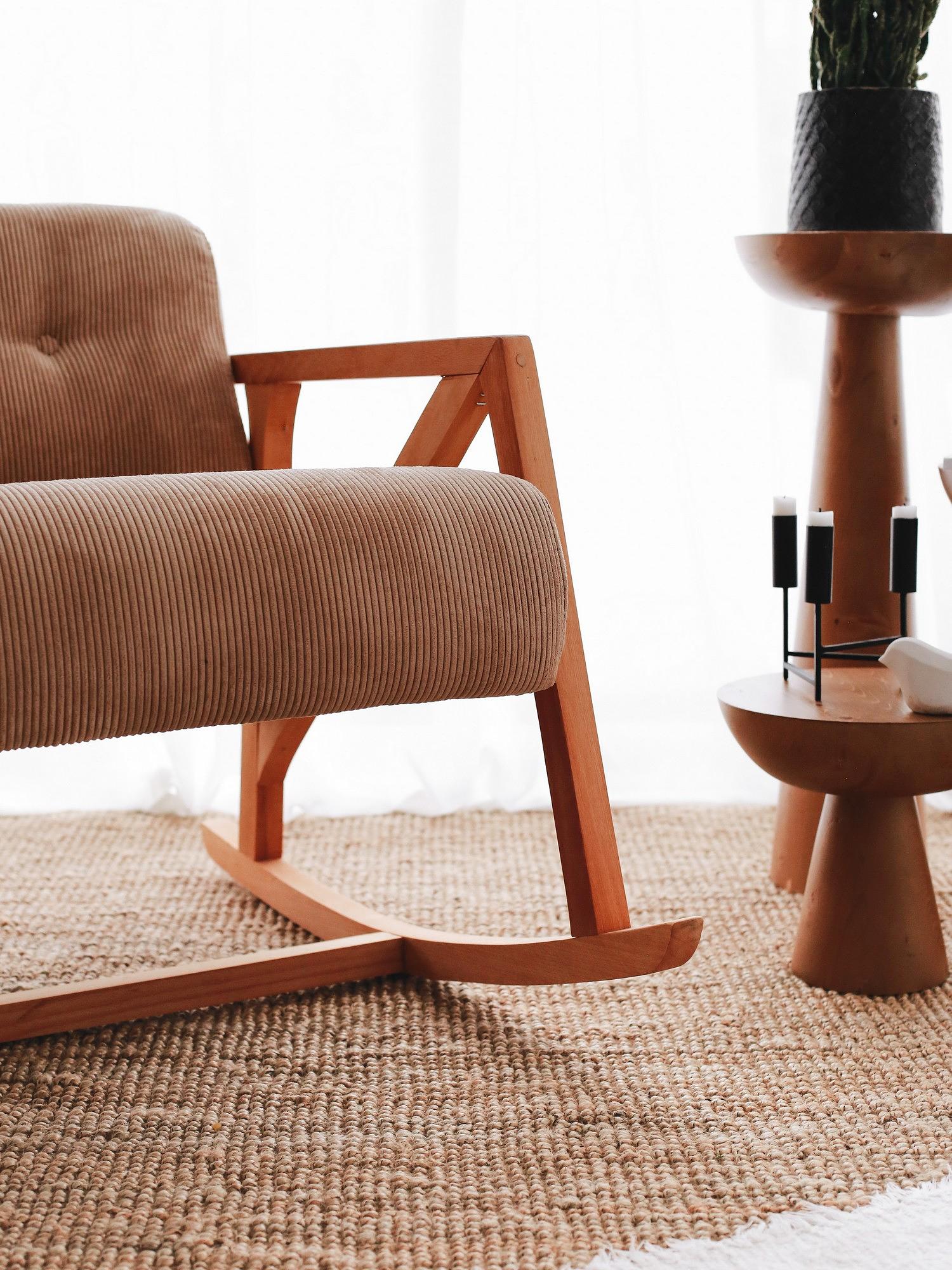 Nini Rocking Children's Chair Velvet Camel 3