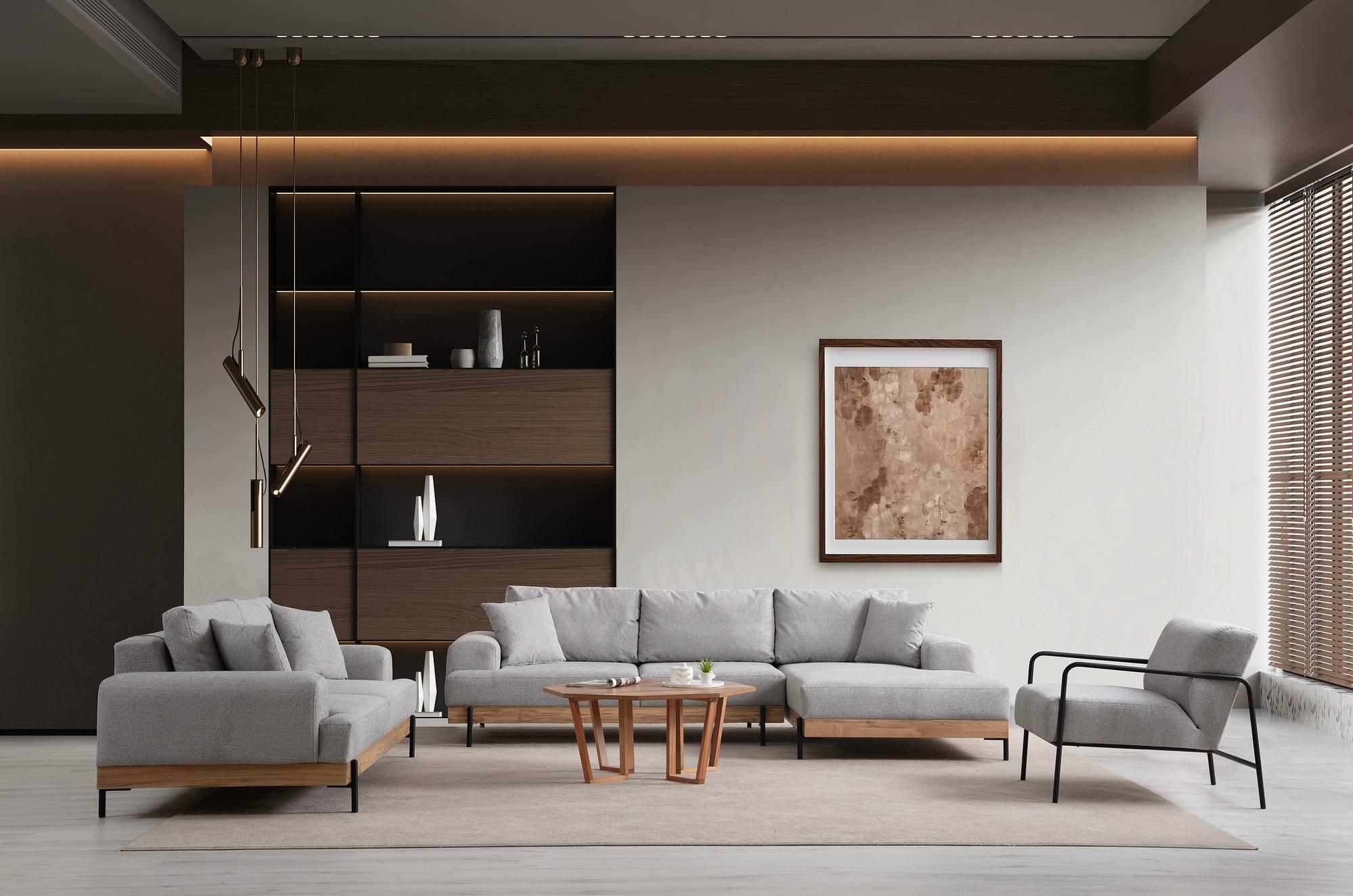 Eti Ecksofa Rechts Grau 6