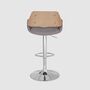 Bar stool veneer and fabric grey 4