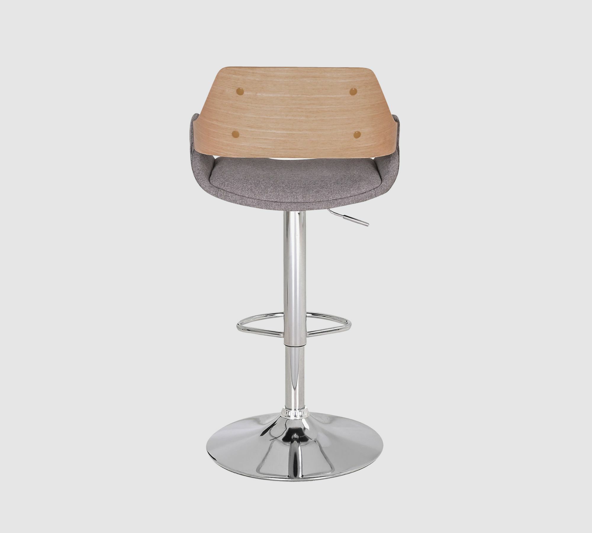 Bar stool veneer and fabric grey 4