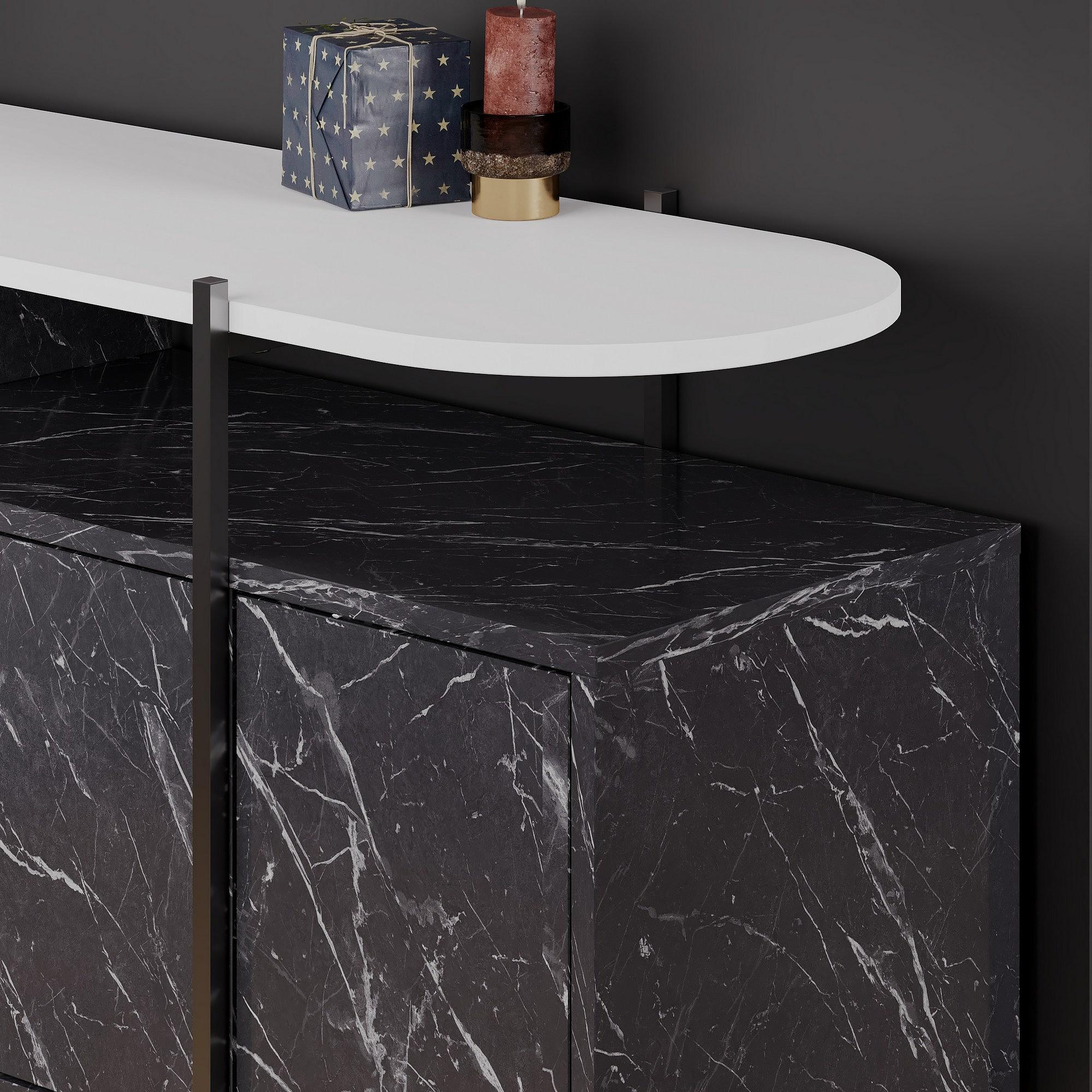 Hanley Konsole Holzfurnier Weiß Bendir 5