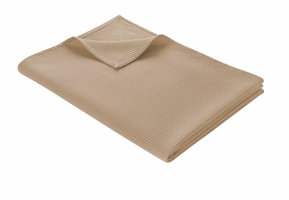 Leichte Decke aus Waffelpiqué 100% Baumwolle Taupe Single 0