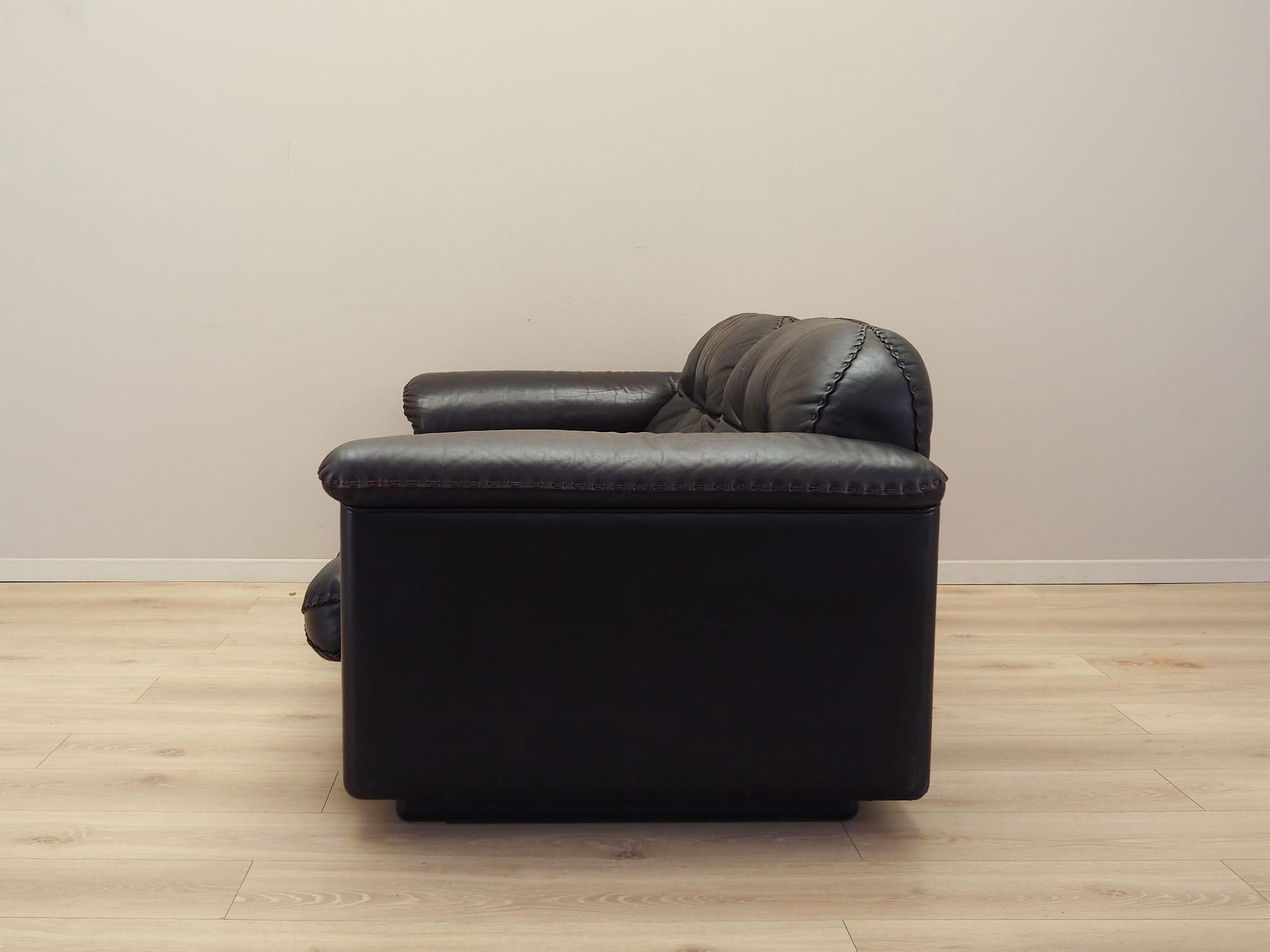 2-Sitzer Sofa Leder Dunkelbraun 1970er Jahre 3