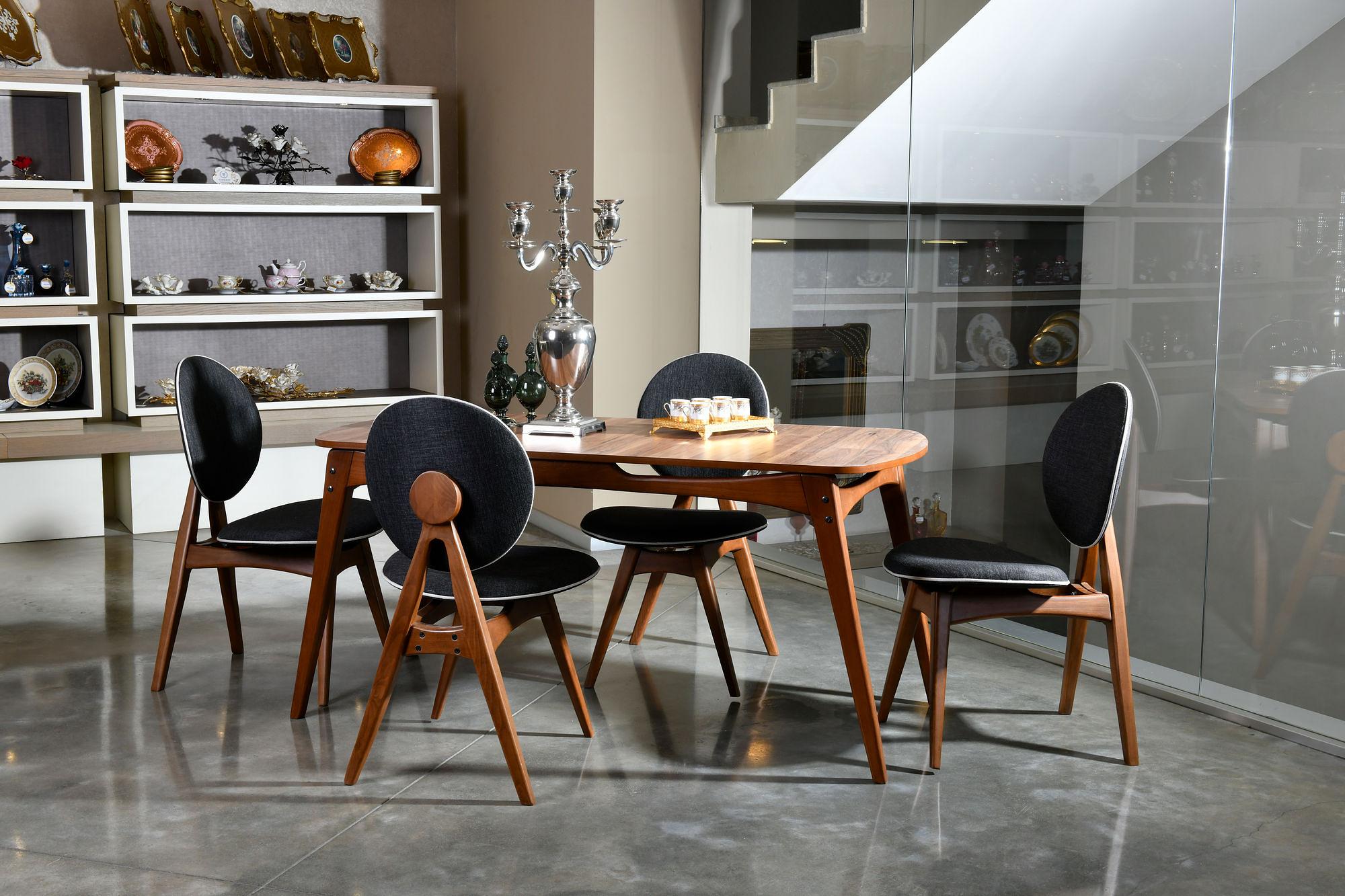 Touch Dining table set 5-piece. Linen Anthracite 0