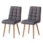 2x Doskie I Armchair Fabric Oak Dark Grey 0