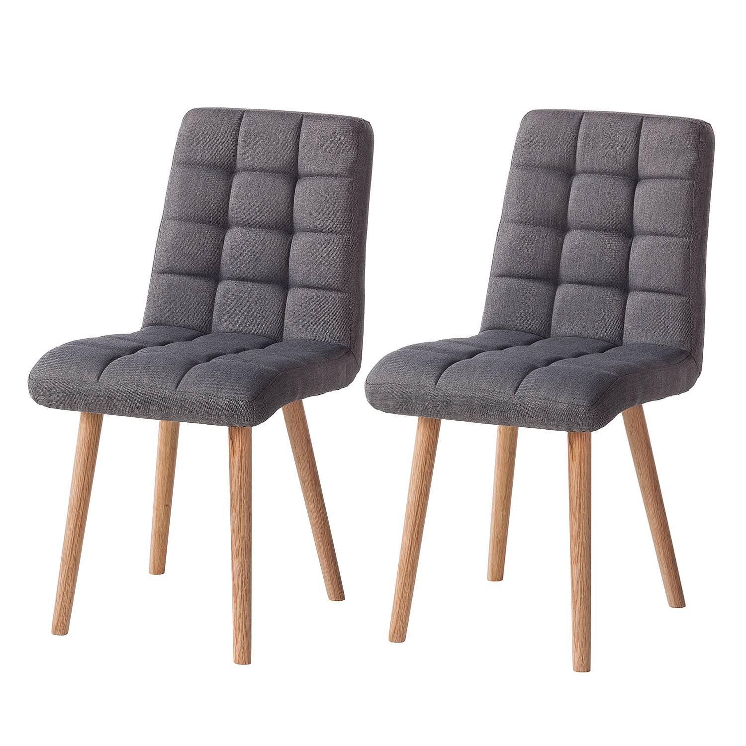2x Doskie I Armchair Fabric Oak Dark Grey 0