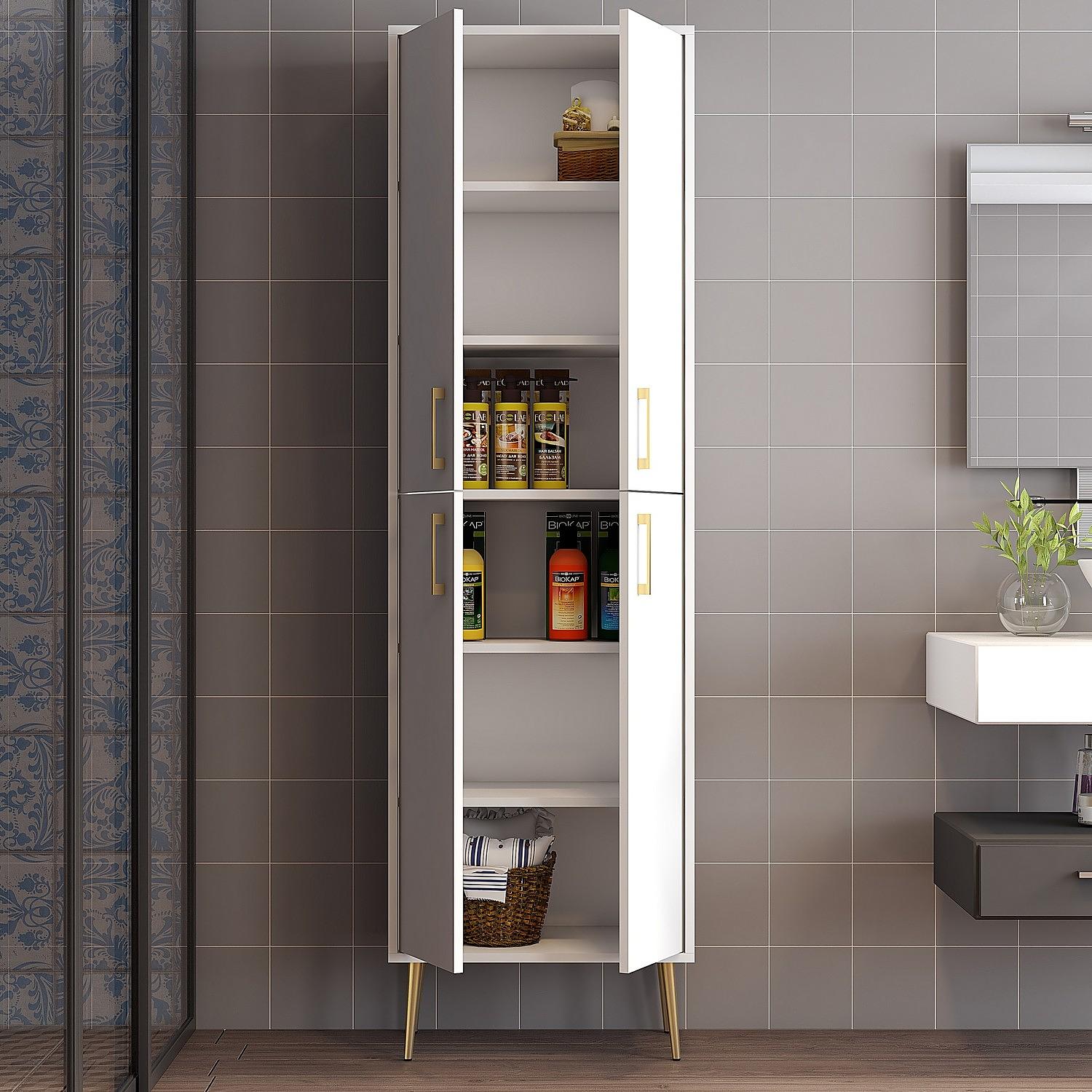 Benta Cabinet White with golden details 2