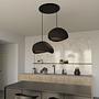 2-Flammig Wabi Sabi Grainbeams Pendelleuchte Schwarz 0