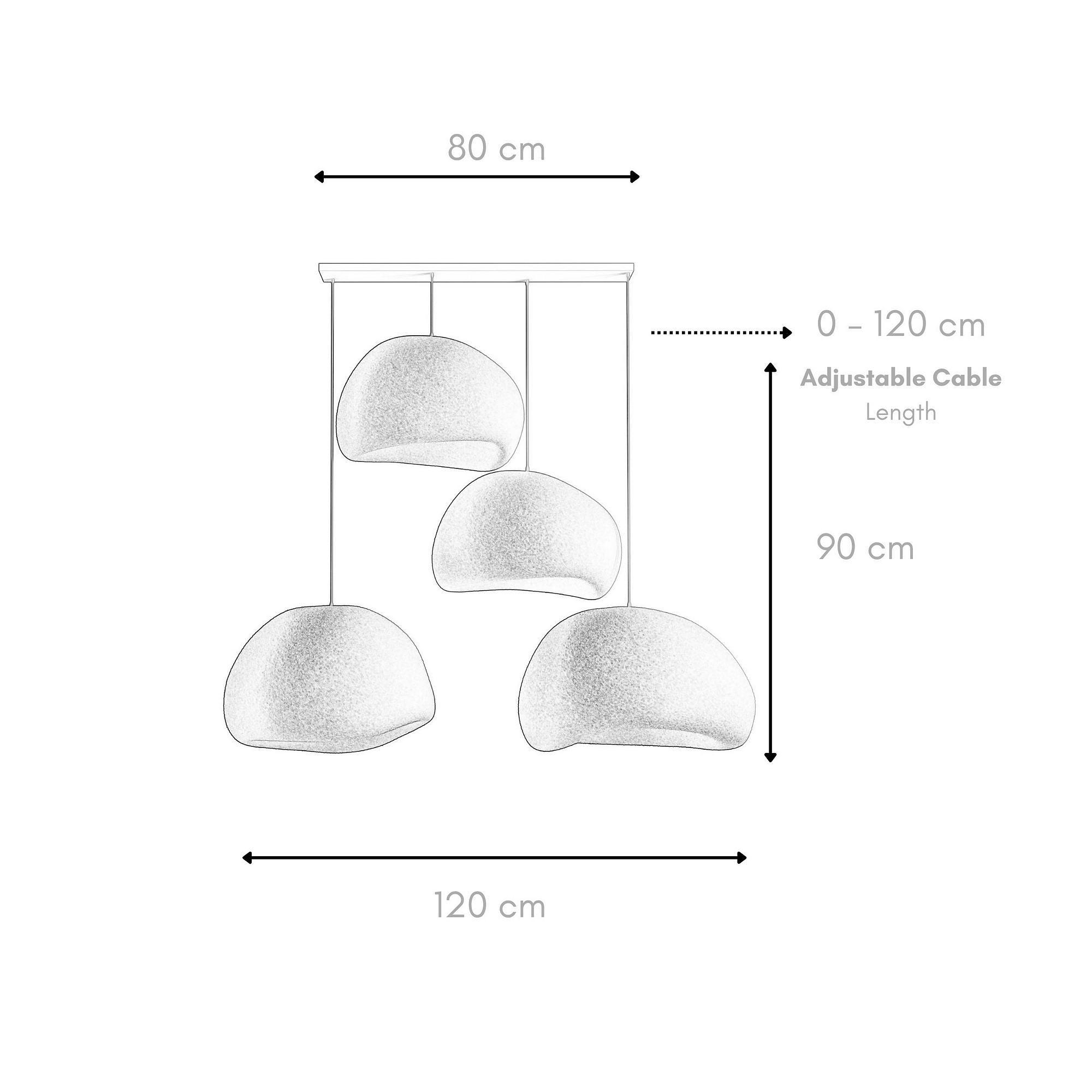 4-Flammig Wabi Sabi Yugen Pendelleuchte Beton Grau 7
