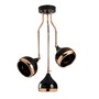 Pendant lamp 3 elements Height adjustable Metal Black 1