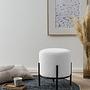 Upholstered stool Bumyra Bouclé White 0