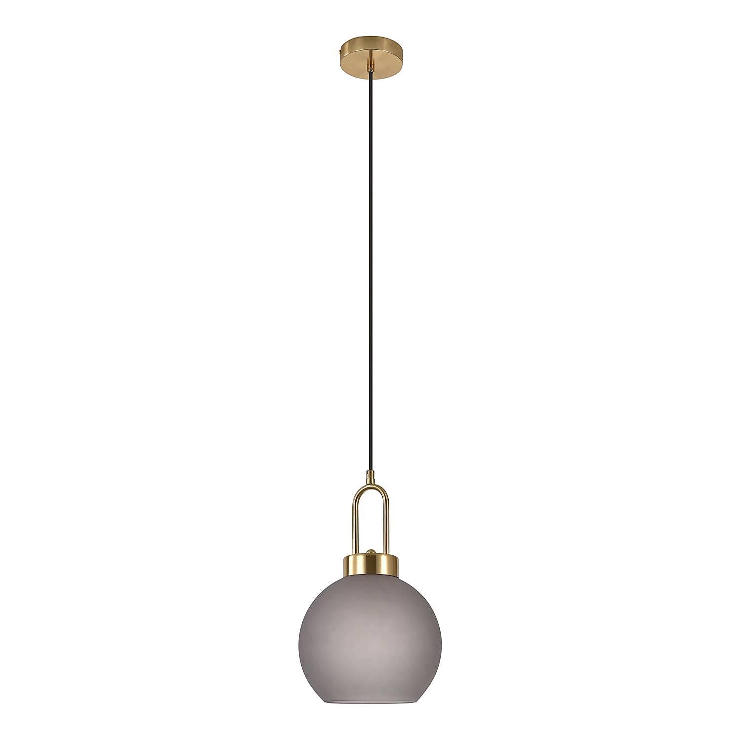 Pendelleuchte Lotun I Glas Messing Grau 2