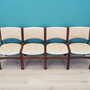 4x Vintage Stuhl Teakholz Samt Beige 1970er Jahre 8