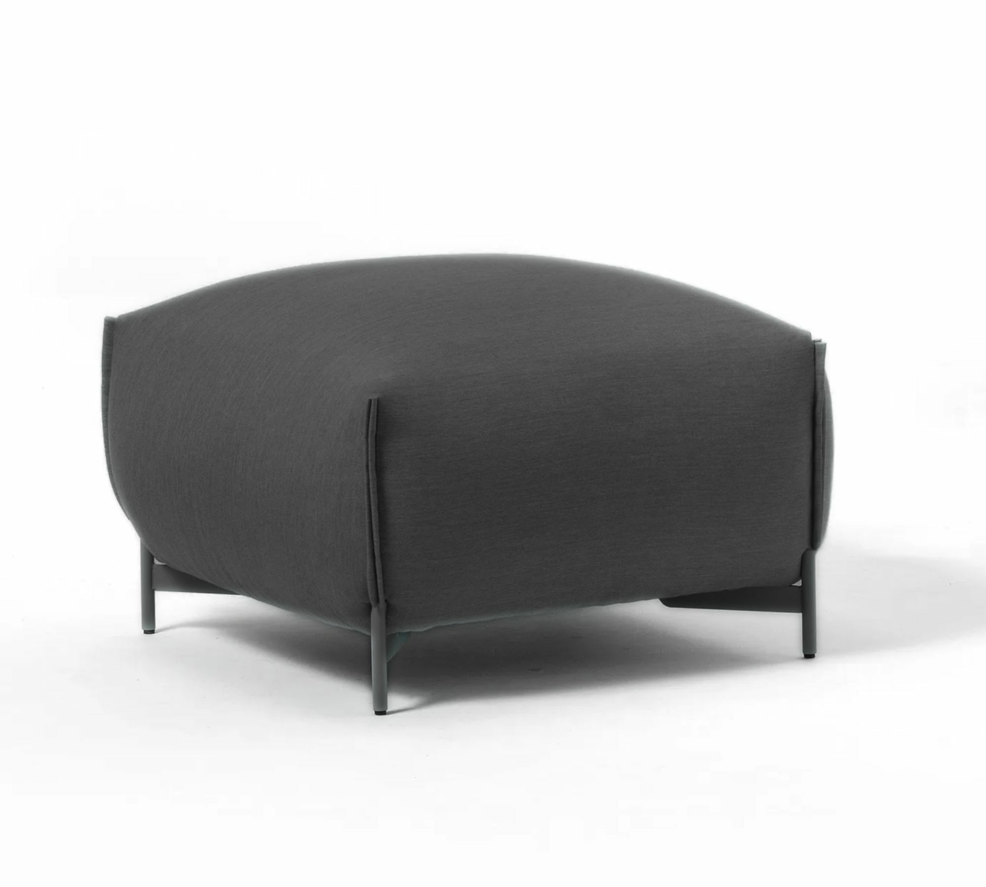 Mochi Pouf Textile Metal Anthracite 0