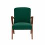 Retrostar Sessel New Life Nussbaum Beizung Opalgrün 2