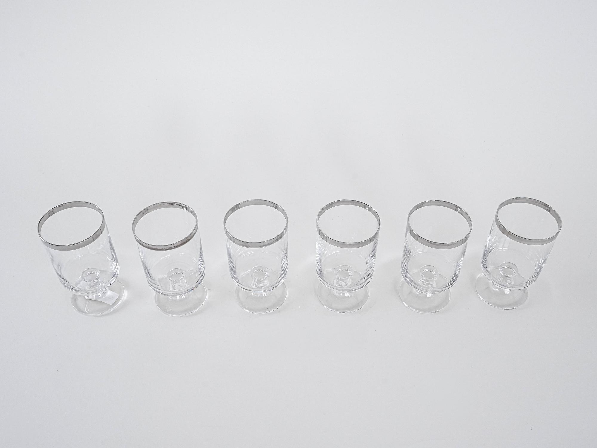 Set di bicchieri stile Hollywood Regency trasparente  anni '70 4