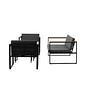Dakar Sofa Set Steel Textile Grey Black 3
