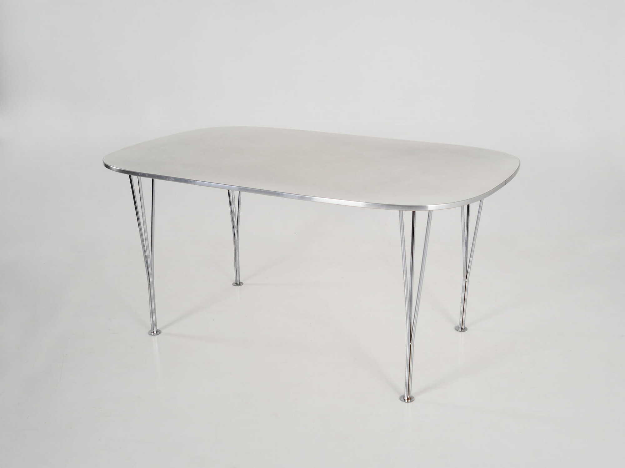 Vintage Tisch Metall Grau 1980er Jahre 1