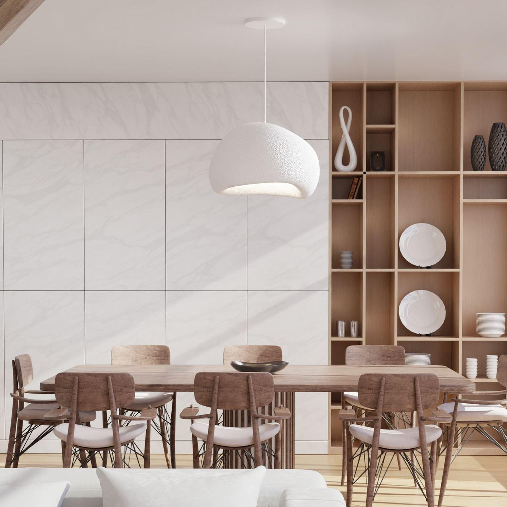 1-Flammig Wabi Sabi Kurai Pendelleuchte Weiß 2