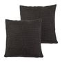 2x Dallas Pillowcase Synthetic Fiber Dark Brown 40 x 40 cm 0