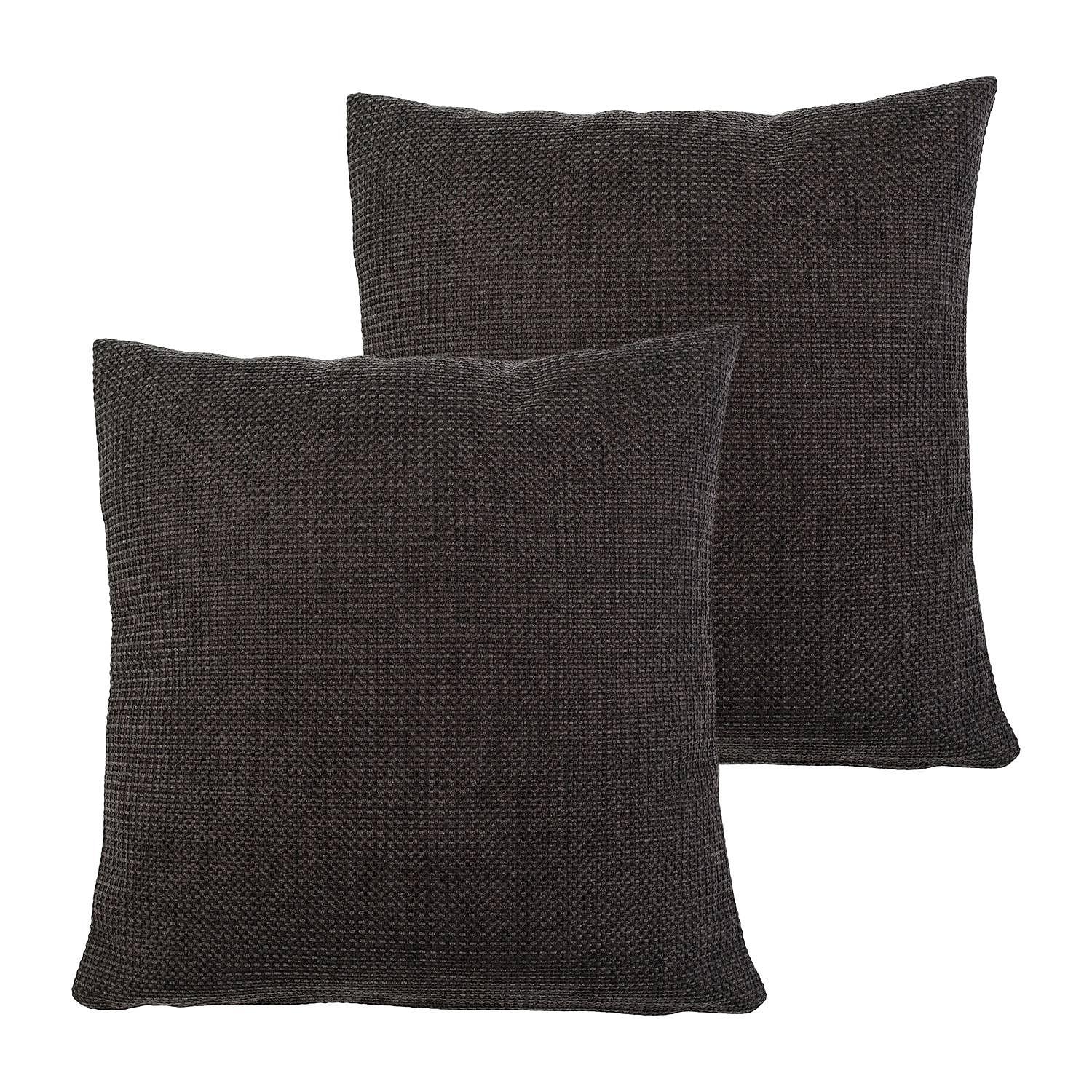 2x Dallas Pillowcase Synthetic Fiber Dark Brown 40 x 40 cm 0