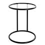 Stain Side table Safety glass Steel Black 3
