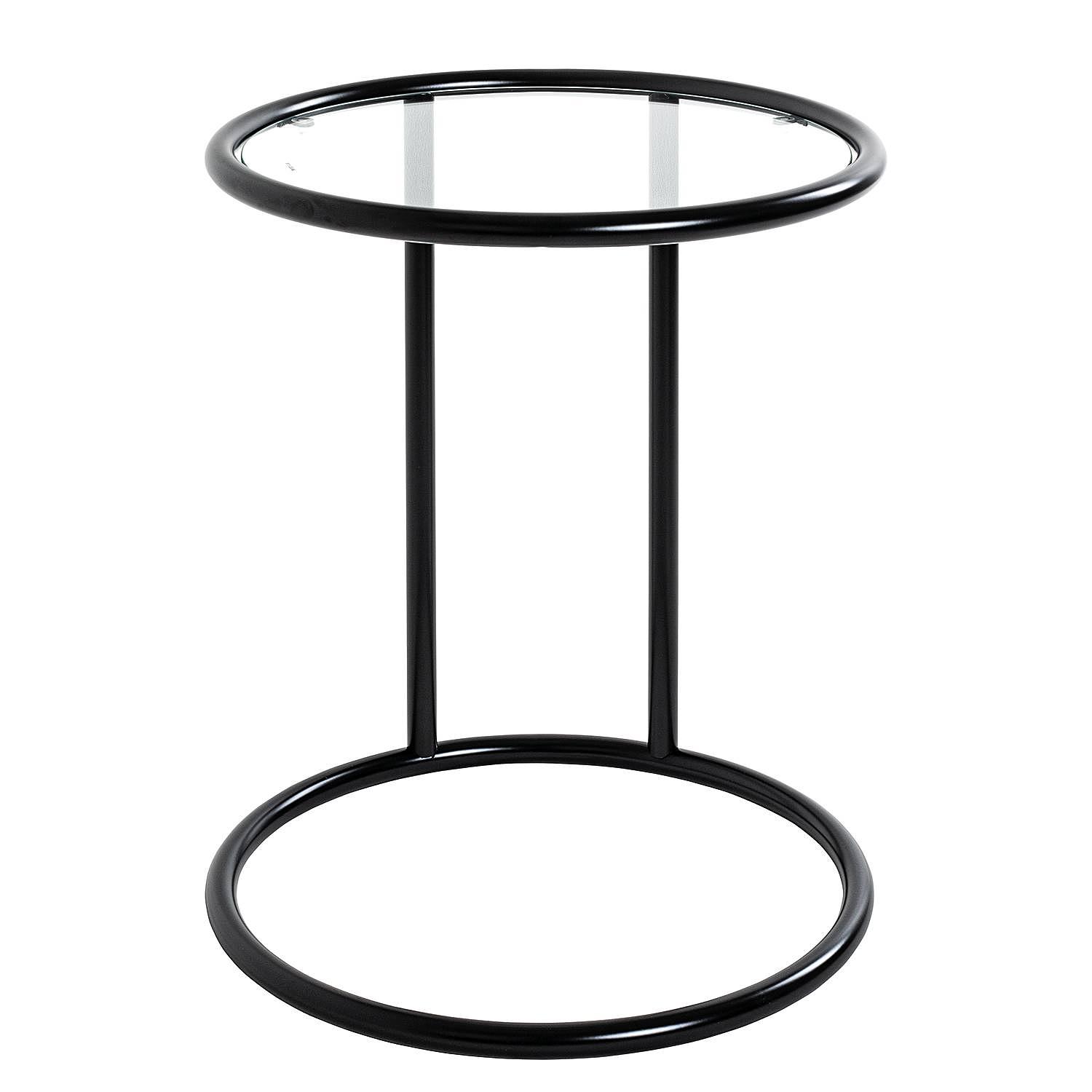 Stain Side table Safety glass Steel Black 3