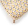 Ohrensessel Textil Holzfurnier Gelb Gemustert 4