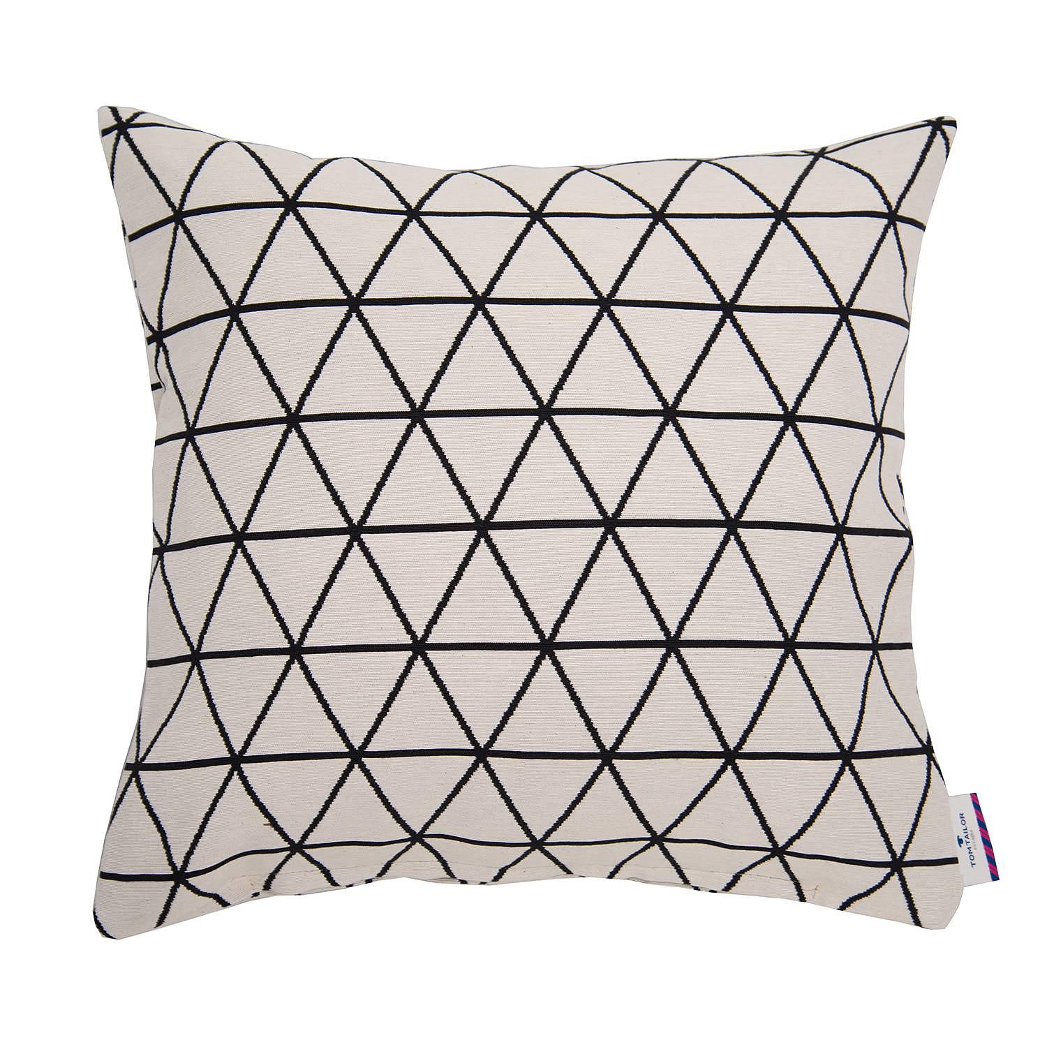 Kissenbezug T-Triangle Webstoff Beige Schwarz 0