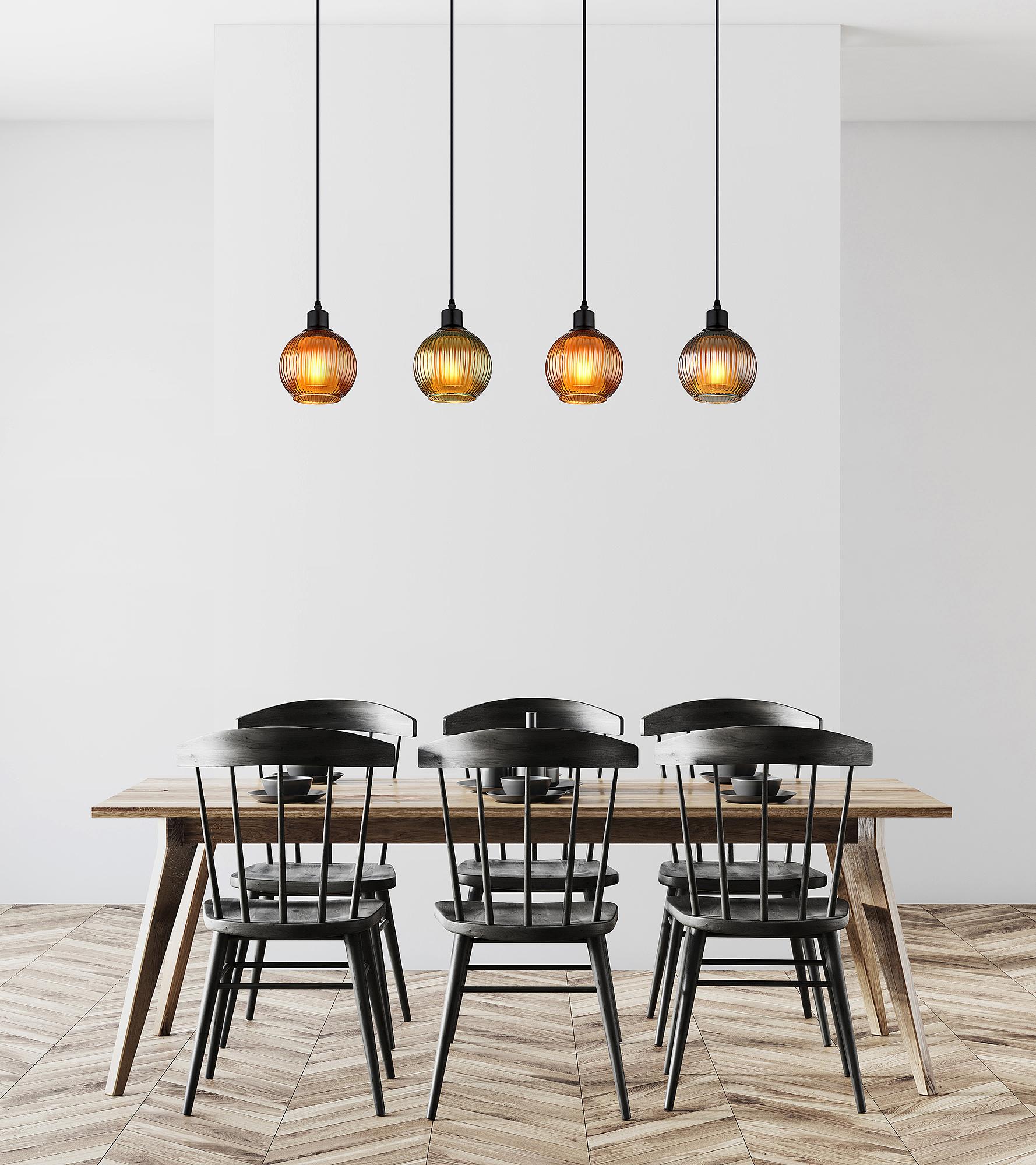 Pendant light Zumba Type B 4-light colored glass iron 2