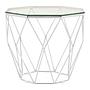 Allure Tempered Glass und Chrome Sechseck Beistelltisch
 3