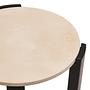 Palermo Runder Marmorplatte Beistelltisch Holz Schwarz 7