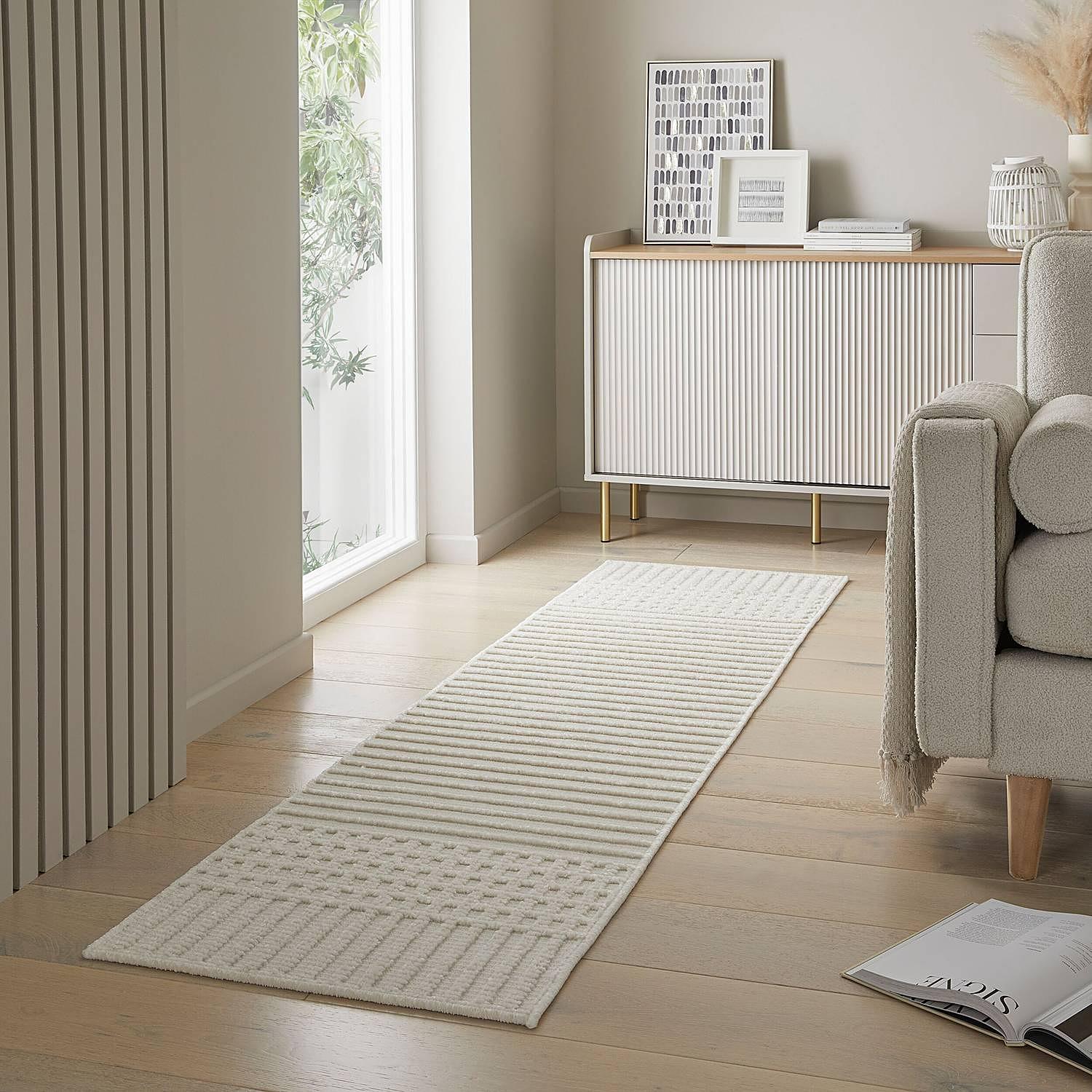 Elton Stripe Läufer Ivory 60 x 240 cm 0