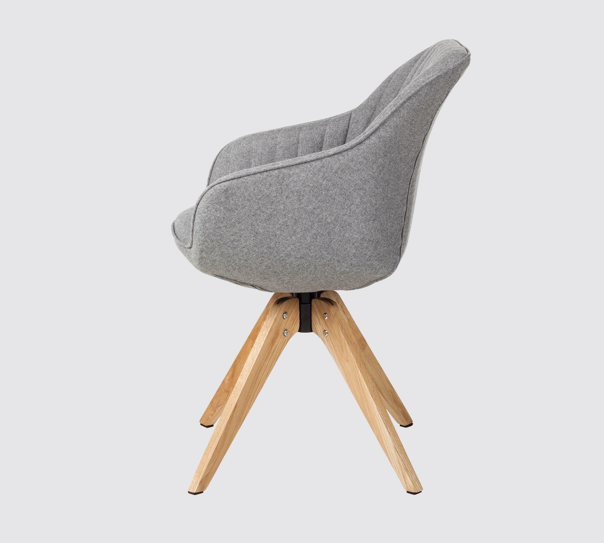 Gemütlicher Armlehnstuhl Filz Holz Mix Grau 2