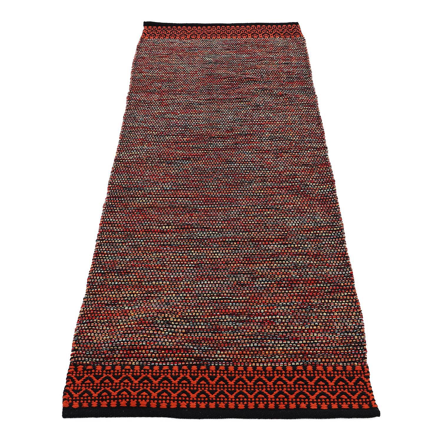 Kelim Mia Läufer Baumwolle Wendbar Orange 60 x 180 cm 2