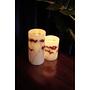2x Shiny Bloom Wax Candle White 3