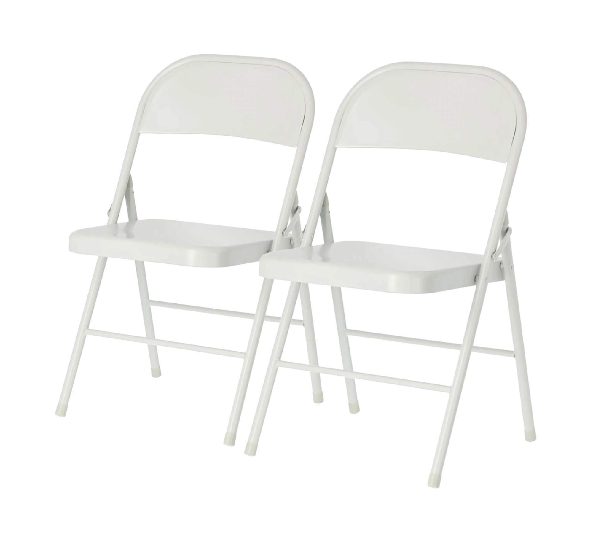 2x Klappstuhl Metall Hellgrau 0