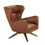 Revolving armchair faux leather brown 0