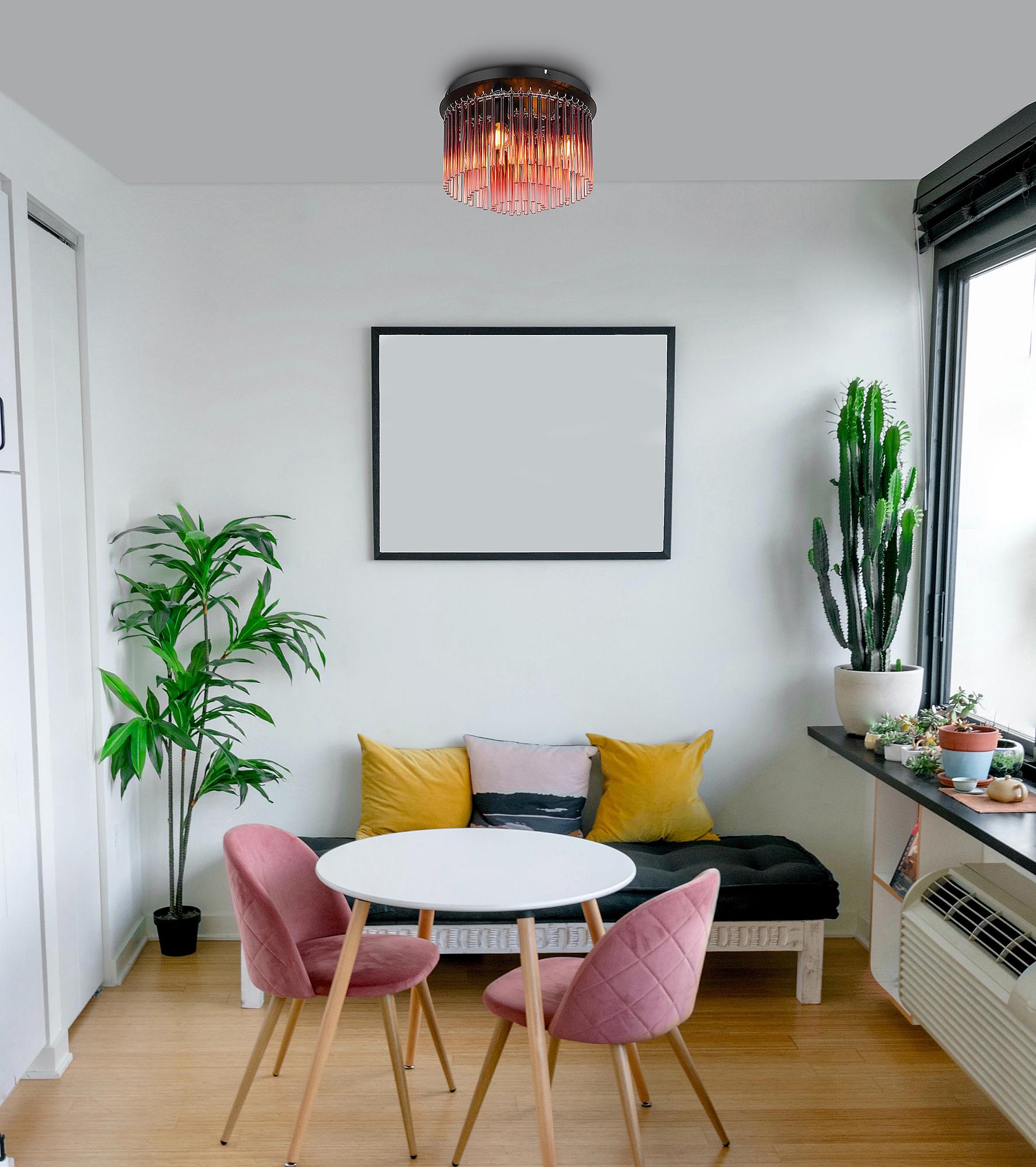 Gorley Typ B Deckenleuchte 5-flammig Farbglas Eisen Rot 2