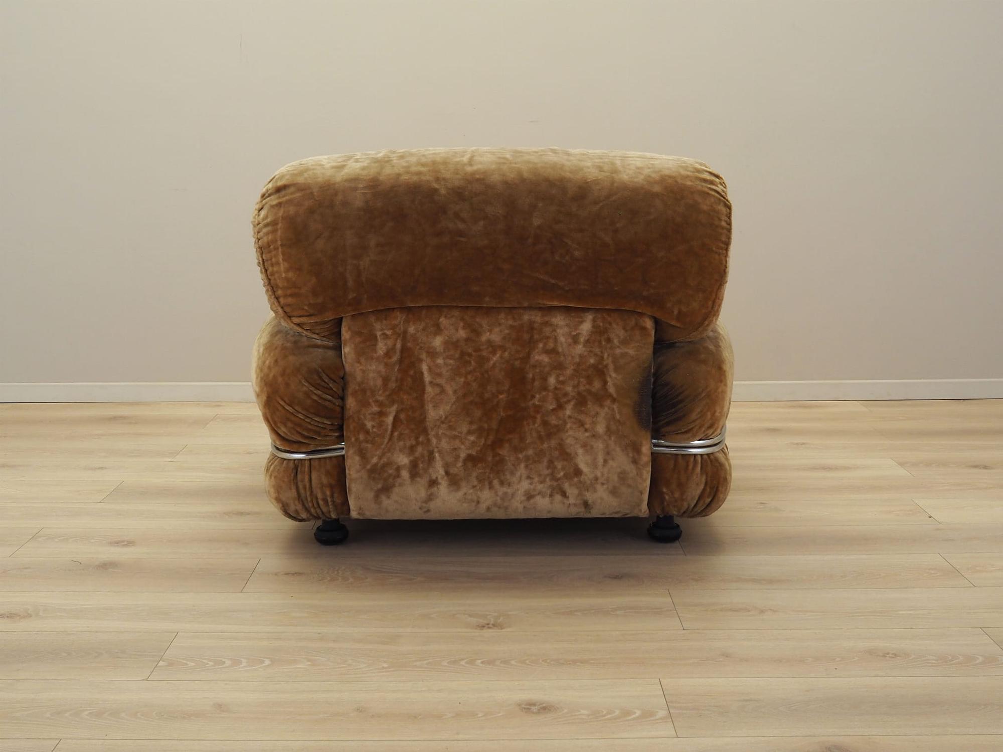 Armchair velvet brown 1970s 6
