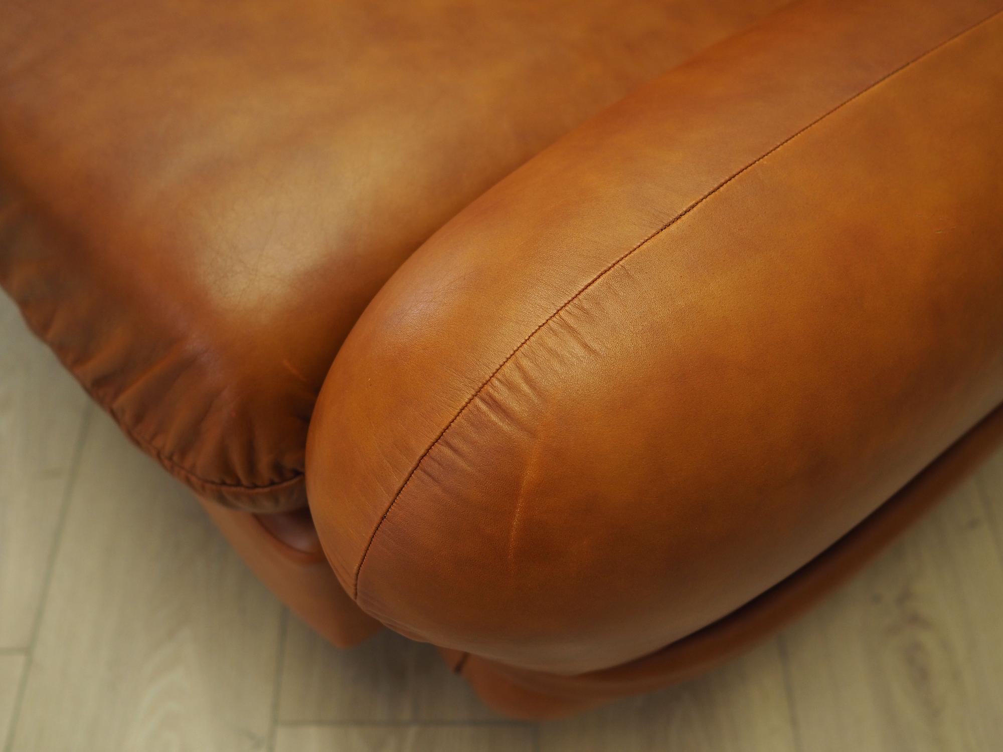Sessel Leder Braun 1970er Jahre 11