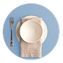 Tischset Rund 100% Recyceltes Leder Himmelblau 0