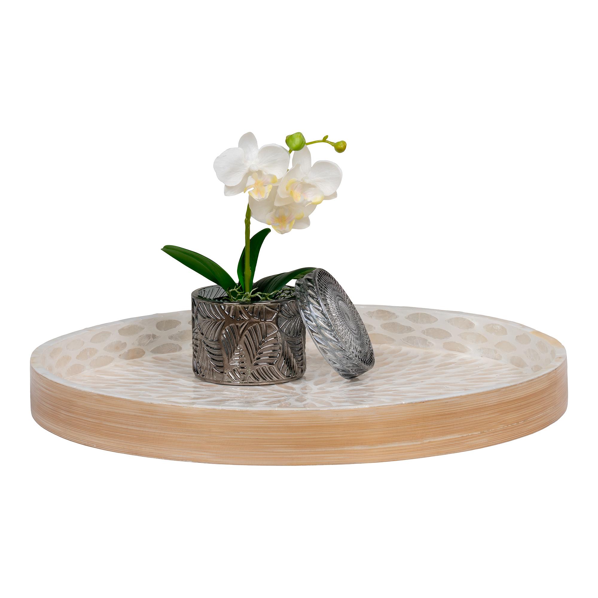 Tray Tablett Bambus Beige Ø 40cm 4