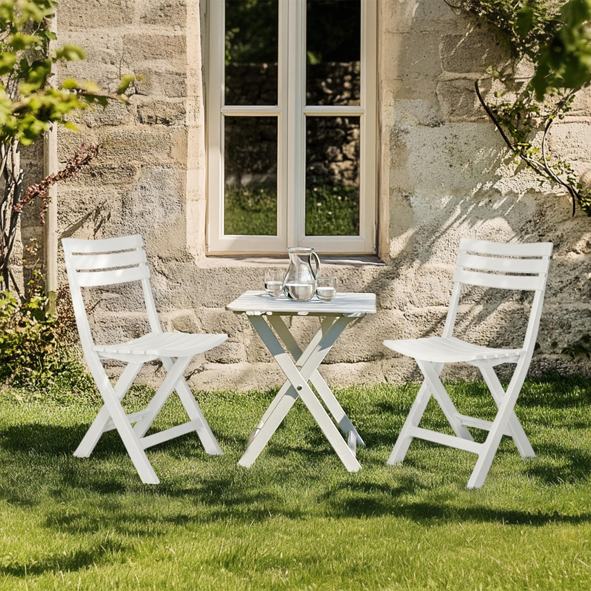 Garden chair / Folding chair TRAVANO plastic white hjh LIVING 4