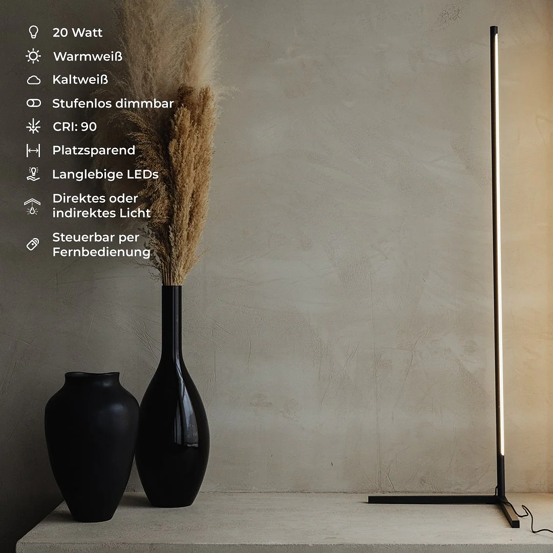 Minimalistische LED Stehlampe HELIOS Schwarz 2