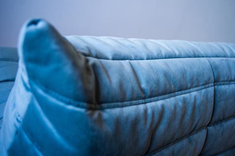 Togo Sofa 3-seater Velvet Azure Blue 5