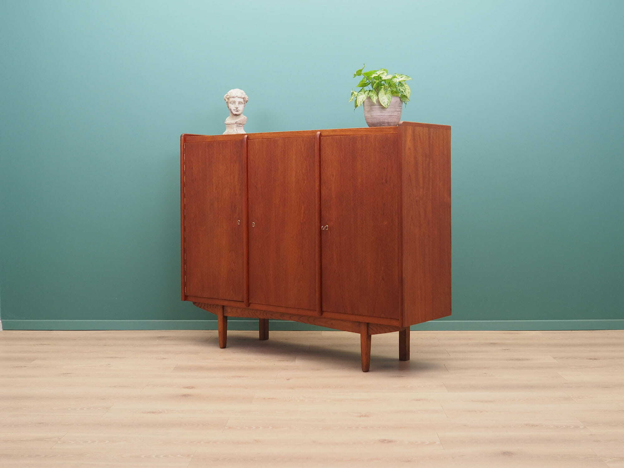 Vintage Highboard Teakholz Braun 1960er Jahre 3