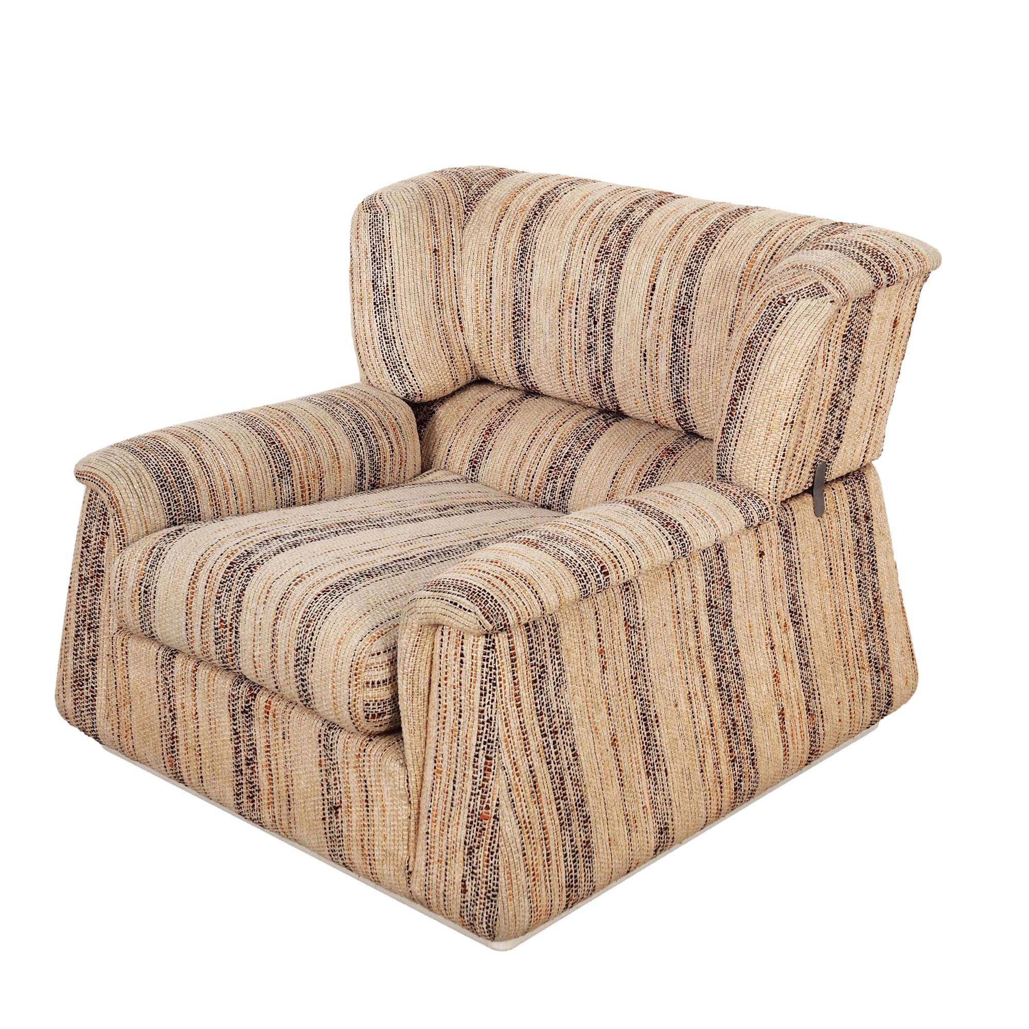 Saporiti Lounge Chair Fabric Beige Wood 1960s 0